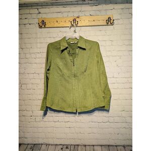 Cato sueded chartreuse shirt jacket large